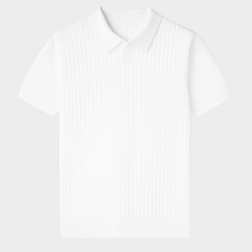 Ribbed Knit Polo