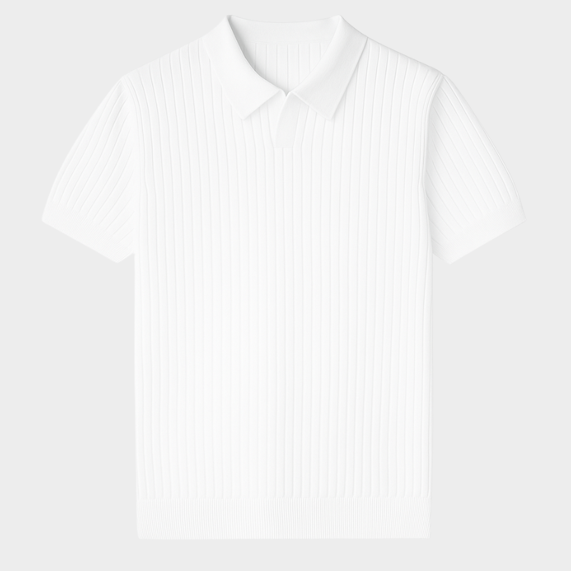 Ribbed Knit Polo