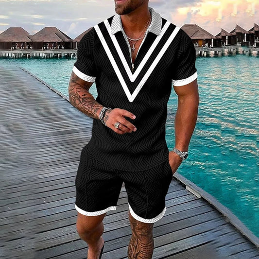 PREMIUM PATTERNED POLO SET