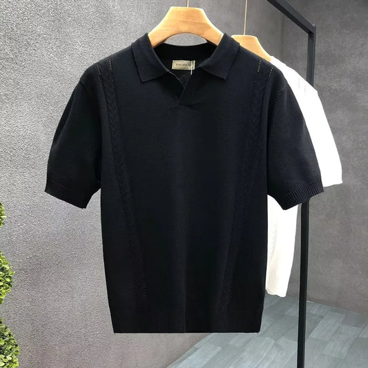 New Business Casual T-Shirt Solid Color Cotton Men's Polo Shirt Fashionable, Breathable And Comfortable Summer Versatile Top
